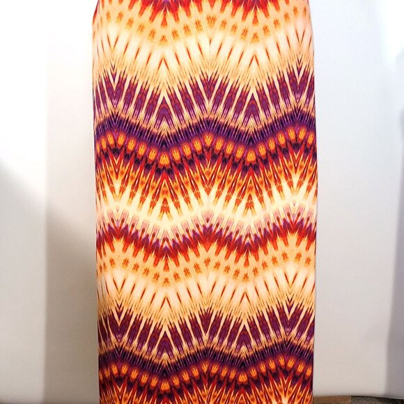 A.N.A. A New Approach Orange Peach Purple Tie-Dye Stretch Knit Maxi Skirt sz 2X - Picture 3 of 6